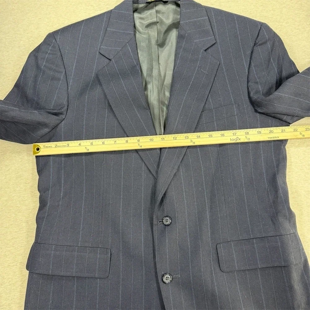 Palm Beach Blazer Mens 42REG 36W Blue Pinstripe 2-Button Notch Lapel Fully Lined